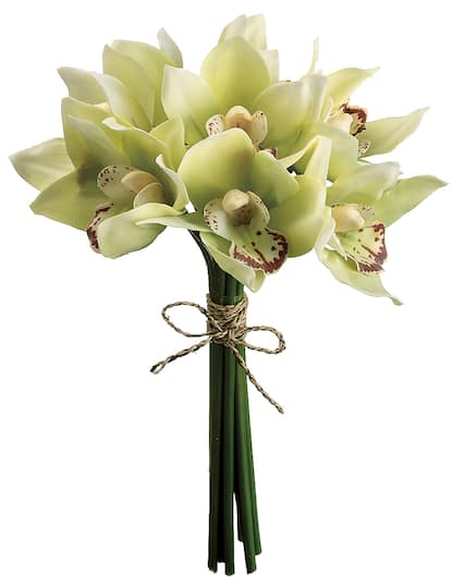 White &#x26; Green Cymbidium Bouquet